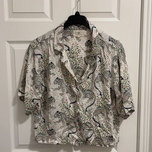 Printfresh Leopard Print Pajama Top - Cream and Black